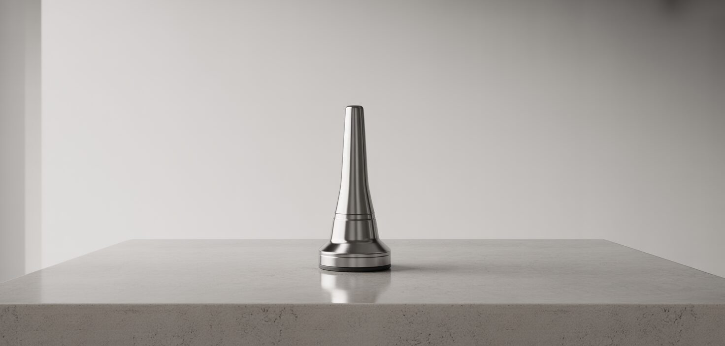 Högtrycksspolningsmunstycke på betongyta, rent och minimalistiskt.